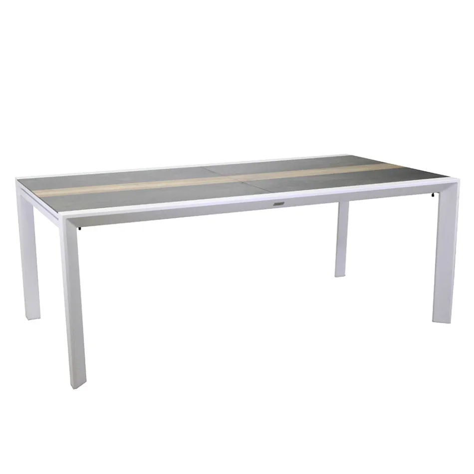 Mesa extensible 300 cm en aluminio con inserto HPL - Righello viadurini