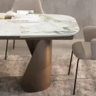 Mesa extensible de 300 cm en metal y tablero de piedra sinterizada - Taviria viadurini