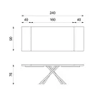 Mesa Extensible hasta 300 cm en Chapa de Roble y Base de Metal Negro - Xino viadurini