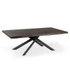 Mesa Extensible hasta 300 cm en Chapa de Roble y Base de Metal Negro - Xino viadurini
