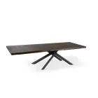 Mesa Extensible hasta 300 cm en Chapa de Roble y Base de Metal Negro - Xino viadurini