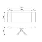 Mesa Extensible hasta 300 cm en Chapa de Roble y Base de Metal Negro - Xino viadurini