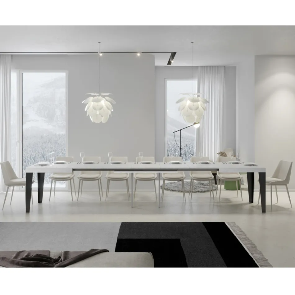 Mesa extensible hasta 440 cm en diferentes medidas y acabados Made in Italy - Playa viadurini