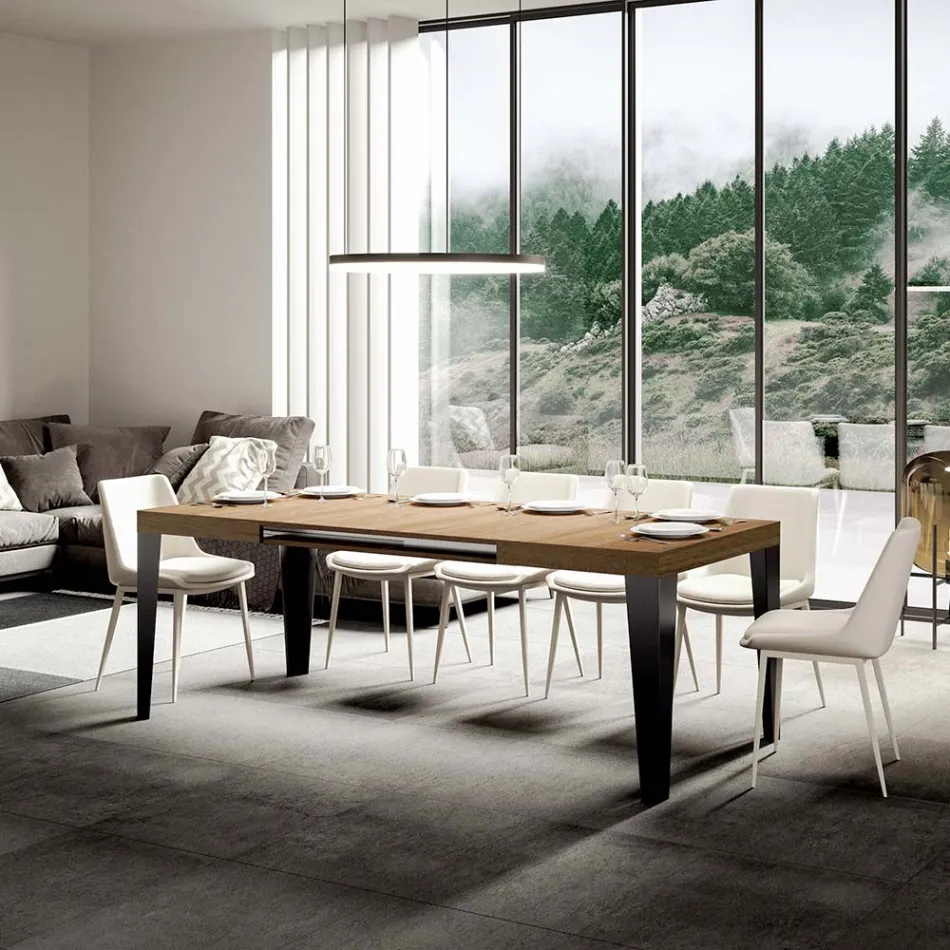 Mesa extensible hasta 440 cm en diferentes medidas y acabados Made in Italy - Playa viadurini