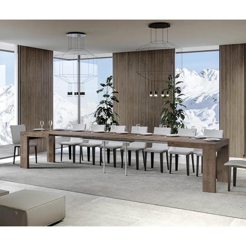 Mesa extensible hasta 440 cm en micropartículas de madera Made in Italy - Árbol viadurini