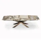 Mesa extensible en forma de barril con extensiones integradas Made in Italy - Grotta viadurini