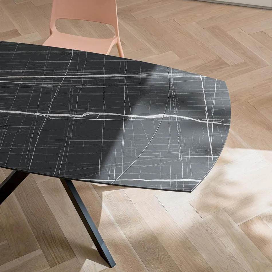 Mesa de barril extensible en HPL estratificado con diferentes acabados - Incontro viadurini