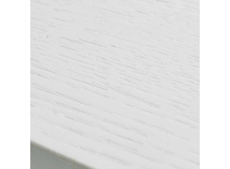 Mesa extensible blanca con estructura en sólido natural. Rico. viadurini