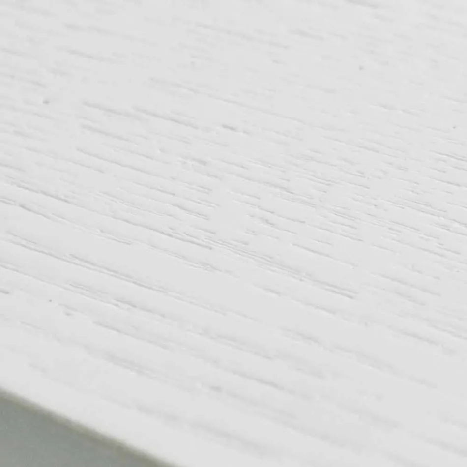 Mesa extensible blanca con estructura en sólido natural. Rico. viadurini