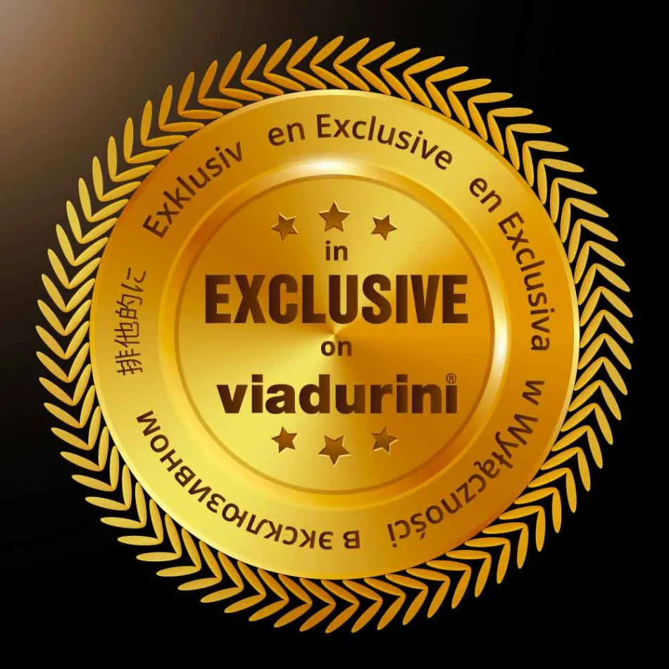 Mesa extensible blanca con estructura de madera natural Rico viadurini