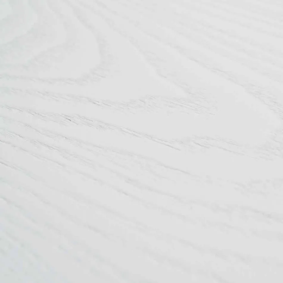 Mesa extensible blanca con estructura en sólido natural. Rico. viadurini