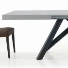 Mesa Extensible con Apertura Central Sincronizada en Laminado - Settimmio viadurini
