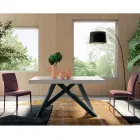 Mesa Extensible con Apertura Central Sincronizada en Laminado - Settimmio viadurini