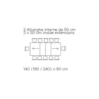 Mesa Extensible con Apertura Central Sincronizada en Laminado - Settimmio viadurini
