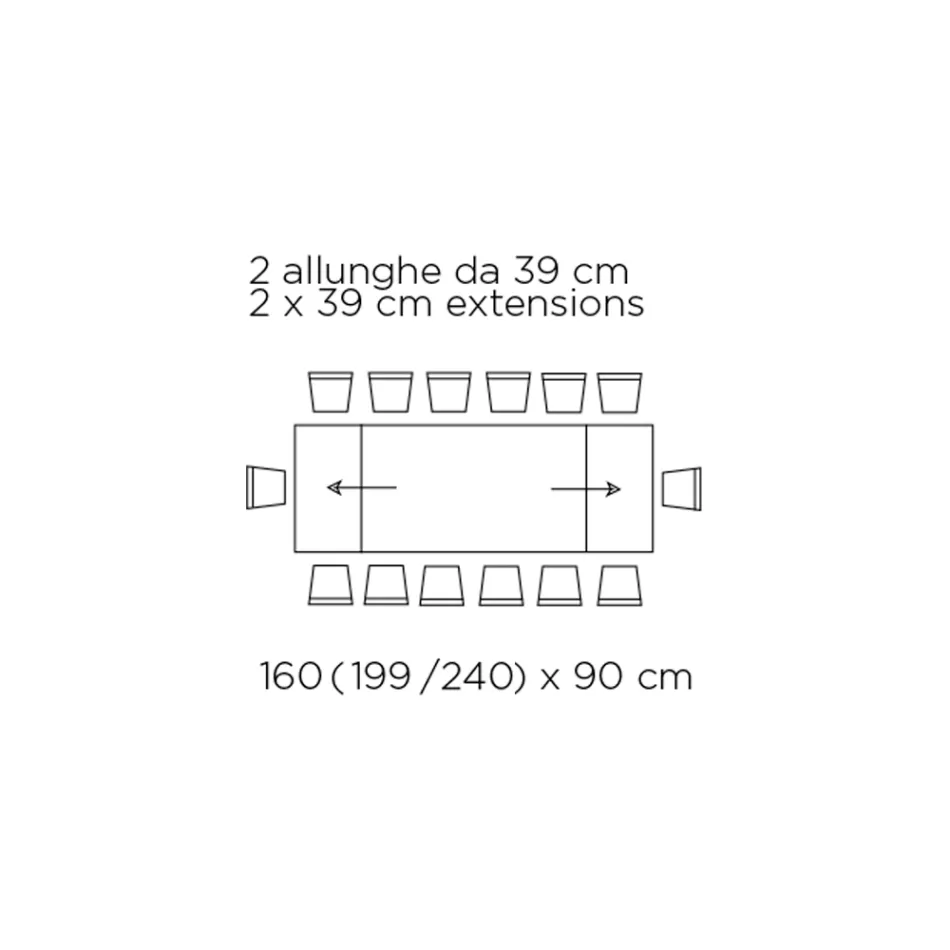 Mesa Extensible con Borde Descortezado Irregular Made in Italy - Gafas viadurini