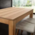 Mesa extensible con patas de madera sólida y la parte superior listellare Indiana viadurini