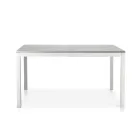 Mesa Extensible con Patas de Metal Blanco y Tapa de Melamina - Shaila viadurini