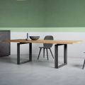 Mesa extensible con tapa y borde descortezado Made in Italy - Aravis