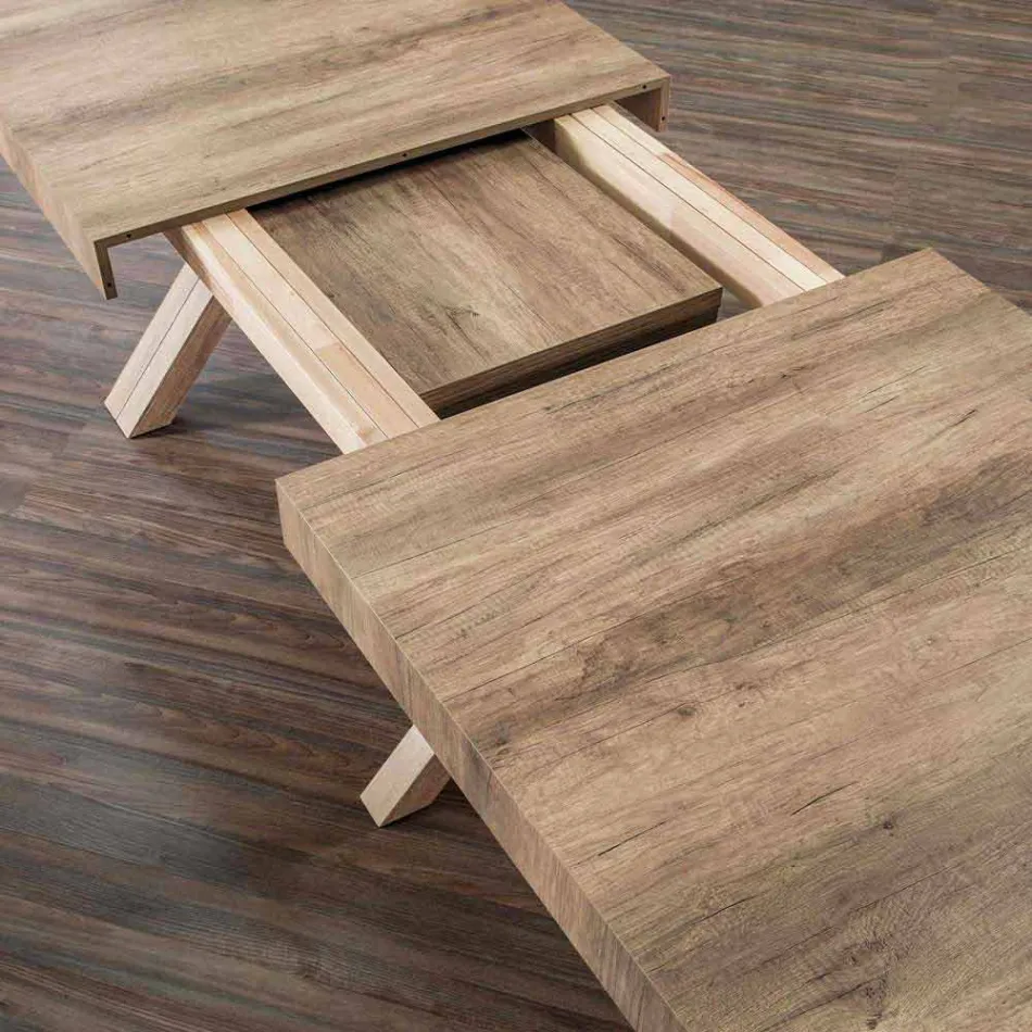 Mesa extensible, con tapa de madera de melamina - Atessa viadurini
