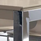 Mesa extensible con tapa de madera de nogal Tanganika y patas de metal - Ketla viadurini