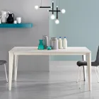 Mesa Extensible con Tapa de Melamina Cemento Blanco Hielo - Ariel viadurini