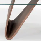 Mesa extensible con tapa de cristal Made in Italy - Equatore viadurini