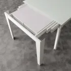 Mesa con tapa de vidrio templado Baltimore moderna viadurini