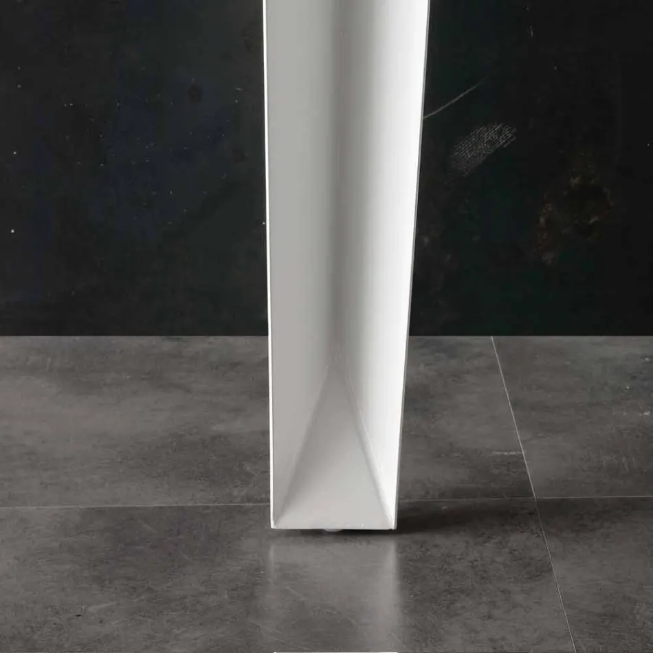 Mesa con tapa de vidrio templado Baltimore moderna viadurini