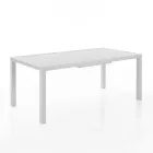 Mesa de Jardín Extensible con Tapa y Base de Aluminio Blanco - Parler viadurini