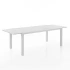 Mesa de Jardín Extensible con Tapa y Base de Aluminio Blanco - Parler viadurini