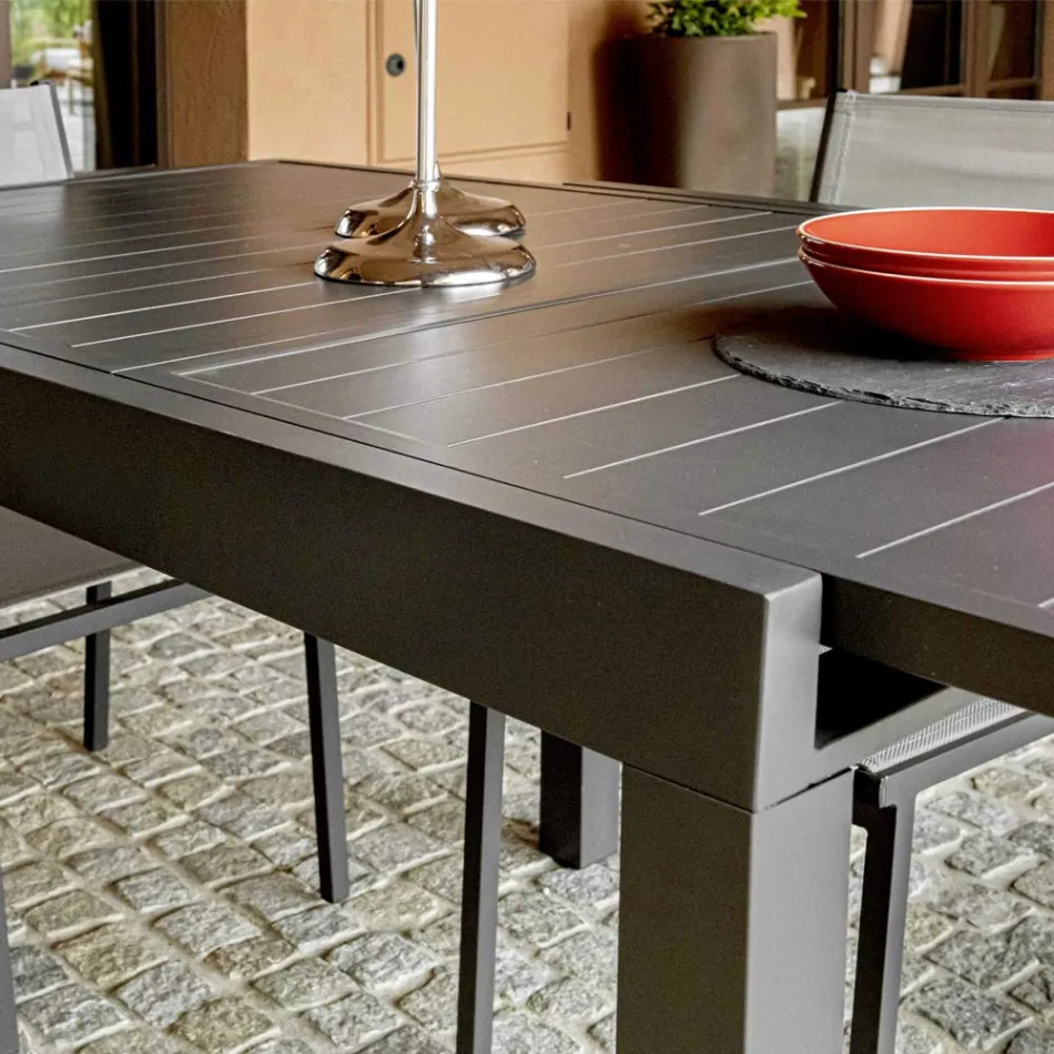 Mesa de jardín extensible totalmente de aluminio - Hoja viadurini