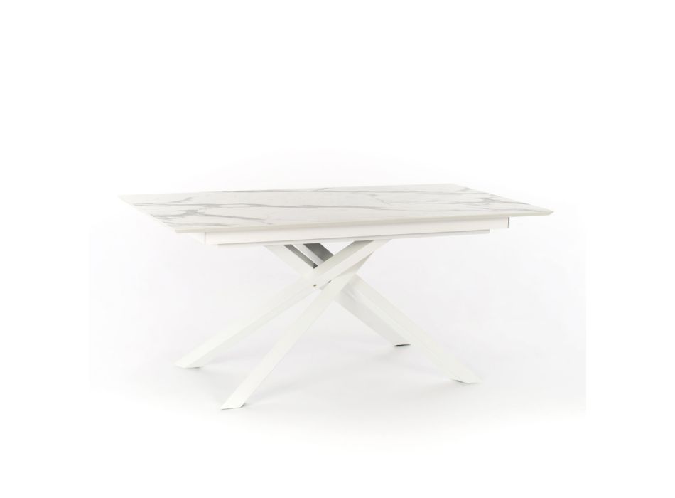 Mesa extensible de diseño con patas de metal, Lucera viadurini