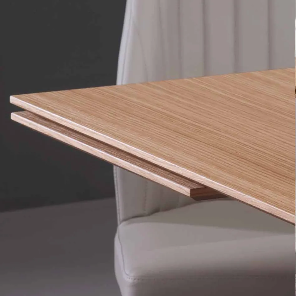 Mesa extensible de diseño con sobre de roble Daryl, made in Italy viadurini