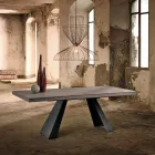 Mesa de diseño extensible en madera de roble fabricada en Italia Zerba viadurini