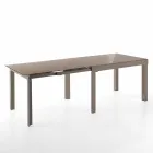 Mesa de diseño extensible en vidrio y metal, guerrero viadurini