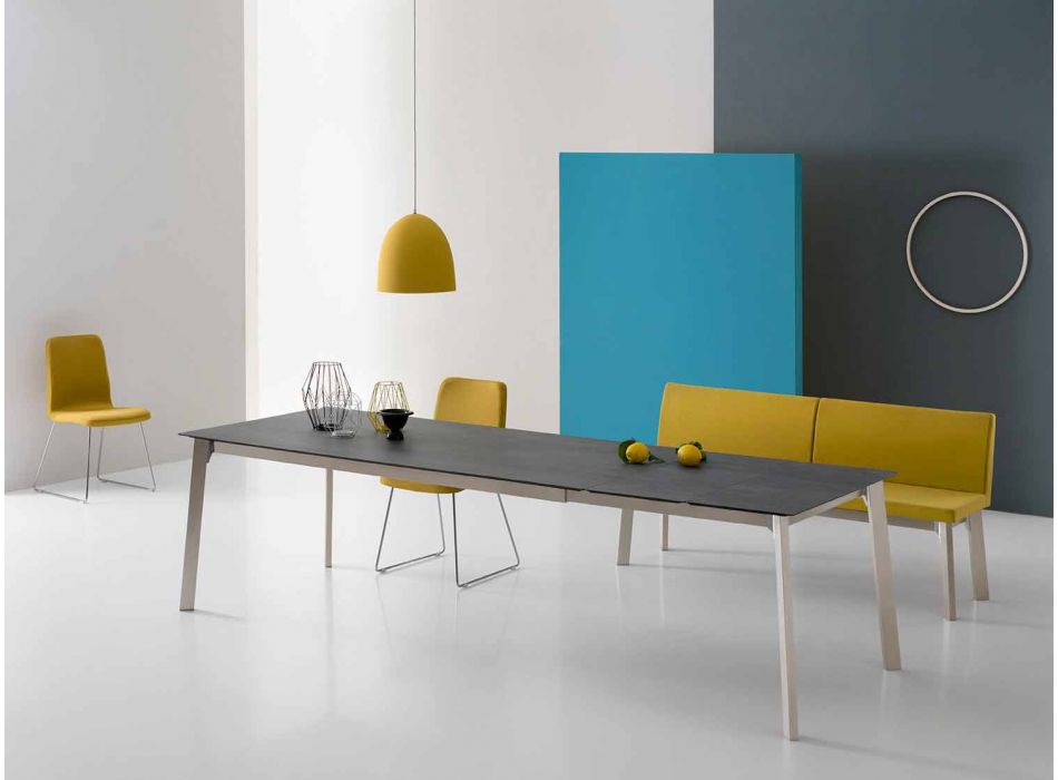 Mesa de diseño extensible, Made in Italy en aluminio - Arnara viadurini