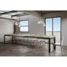 Mesa Extensible de Diseño Moderno en Madera Melamina - Badesi viadurini