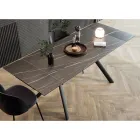 Mesa Extensible Hasta 200 cm Base Metálica y Sobre Gres - Norris viadurini