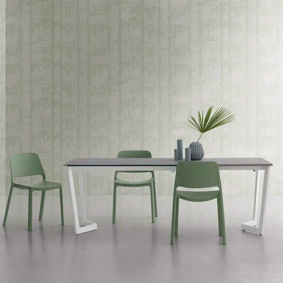 Mesa Extensible Hasta 238 cm con Tapa de Laminam Made in Italy - Pablito viadurini