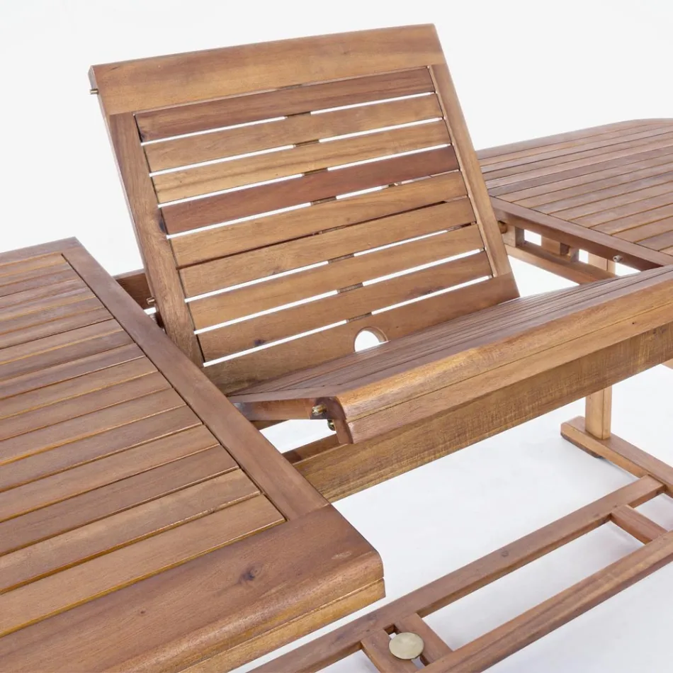 Mesa de Jardín Extensible de Madera hasta 240 cm, de Design - Roxen viadurini