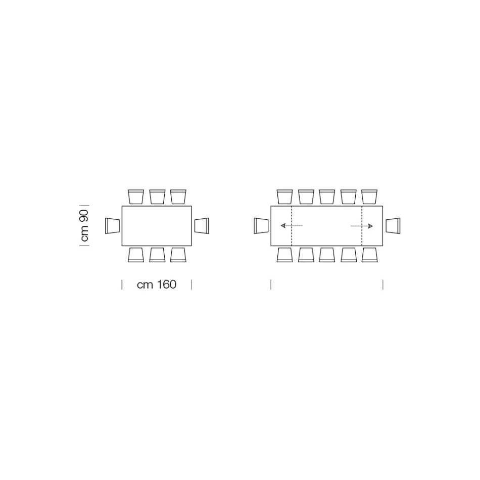 Mesa extensible hasta 278 cm en vidrio y acero negro Made in Italy - Grotta viadurini