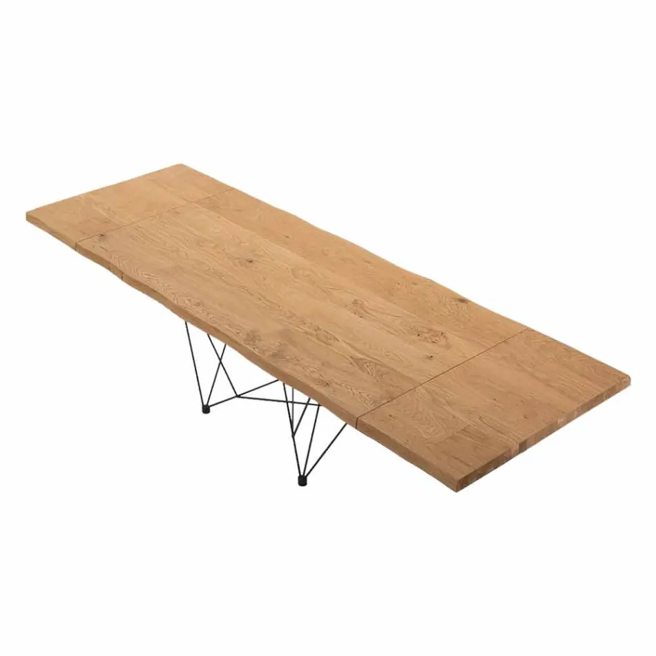 Mesa Extensible hasta 300 cm en Madera Chapada Hecho en Italia - Ezzellino viadurini