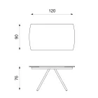 Mesa extensible hasta 180 cm en cerámica sobre vidrio y metal - Lozzolo viadurini