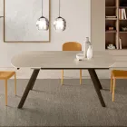 Mesa extensible de hasta 180 cm en piedra sinterizada con efecto mármol - Talia viadurini