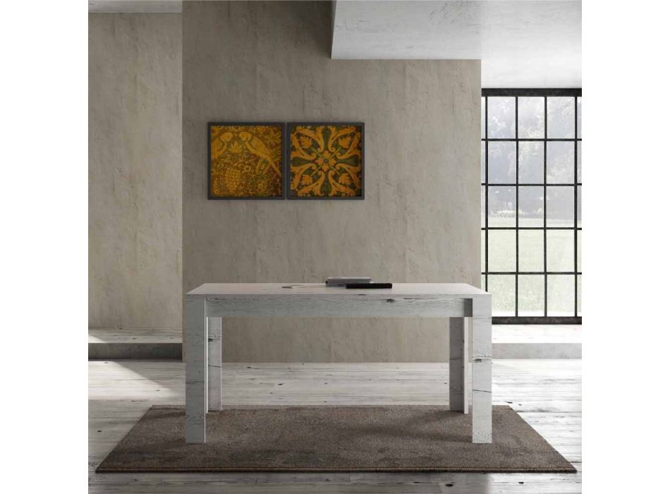 Mesa extensible hasta 185 cm de Melamina Diseño Made in Italy - Ketra viadurini