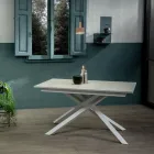 Mesa extensible hasta 190 cm en metal y tapa de melamina - Lavanda viadurini