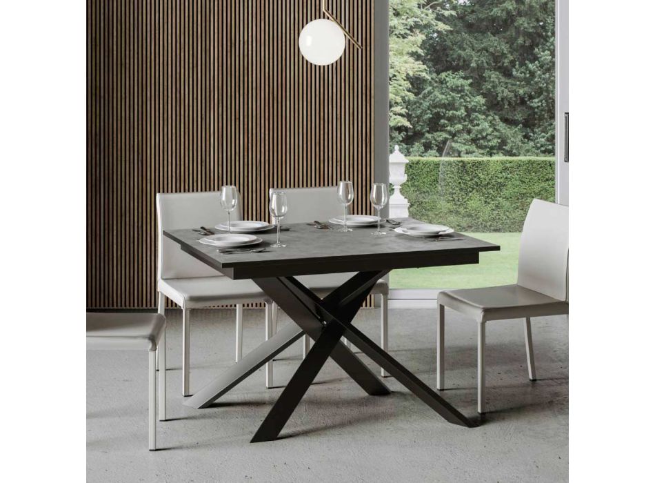 Mesa extensible hasta 2 metros en madera y hierro Made in Italy - Gattix viadurini