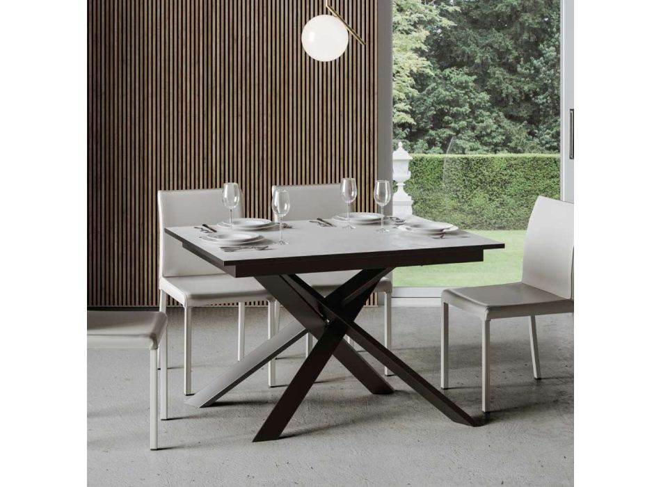Mesa extensible hasta 2 metros en madera y hierro Made in Italy - Gattix viadurini