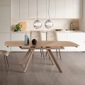 Mesa extensible de hasta 210 cm en cristal y metal pintado - Naxos