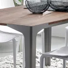 Mesa extensible hasta 222 cm en Hpl efecto madera Made in Italy - Vulcano viadurini